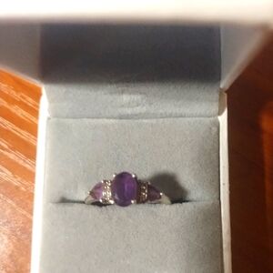 Elegant Purple Gemstone Silver Ring